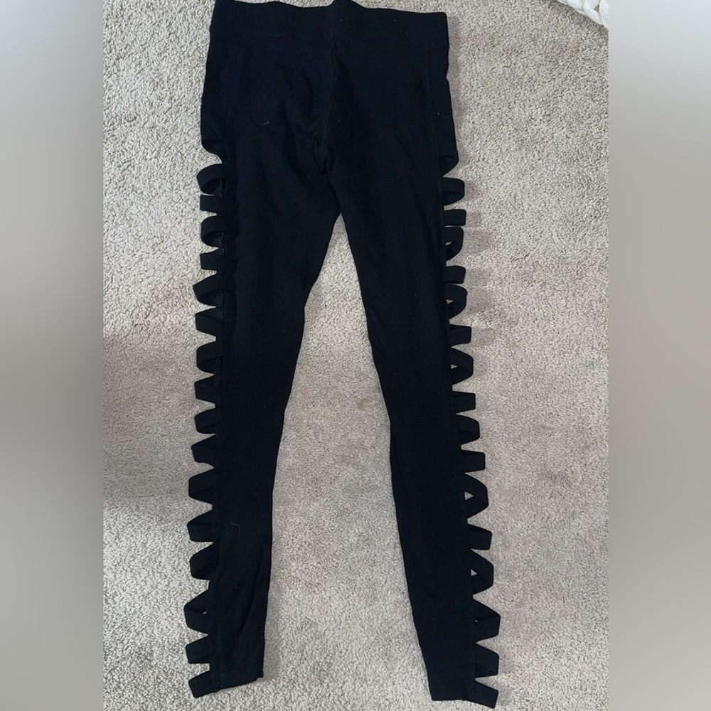 BRAND NEW Express Black Leggings with Unique Side Detailing